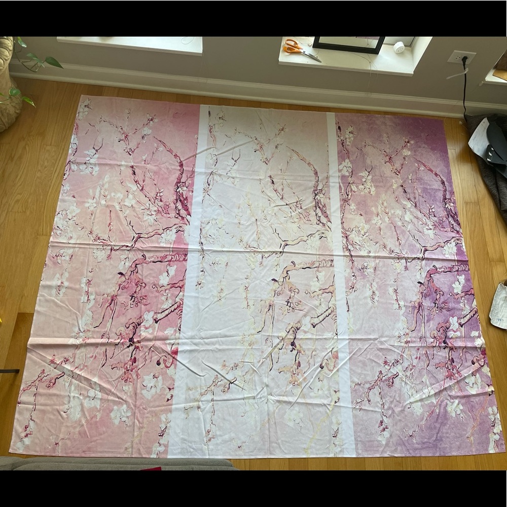 NEVER USED Society 6 Japanese Cherry Blossom Tryptic Wall Tapestry (68” X 80”)